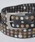 【ウエスタン スタッズ レザー ベルト】35mm black Studded b
