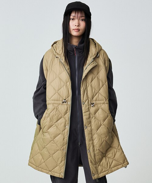 TAION / タイオン】ポンチョ型ダウン/ケープ/ダウン/フード付き/収納ポ