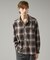 オンブレーチェック オープンカラーシャツ / オーバーサイズ