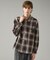 オンブレーチェック オープンカラーシャツ / オーバーサイズ