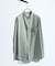 デニムライク シャンブレー カラーレスシャツ / バンドカラーシャツ / 変形襟