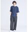リネンブレンド 2タック イージーワイドスラックス / ワイドパンツ