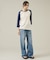 【JEMORGAN /ジェーイーモーガン 】ワッフルラグランスリーブ７分袖Tシャ