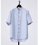 【イージーケア】リネンブレンド バンドカラー シャツ