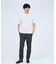 【ヘリンボーン柄】ジャガード モックネック 半袖 Tシャツ / アンサンブル対応