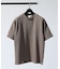 【ヘリンボーン柄】ジャガード モックネック 半袖 Tシャツ / アンサンブル対応