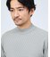 【ハイストレッチ】ブロック ジャガード モックネックニット