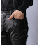 ゴートレザースリムストレートストレッチパンツ