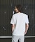パッチワーク  PUレザー Vネック 半袖 Tシャツ