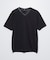 パッチワーク  PUレザー Vネック 半袖 Tシャツ