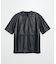 【セットアップ対応】レザー ジップ 半袖Tシャツ