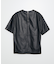 【セットアップ対応】レザー ジップ 半袖Tシャツ