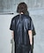 【セットアップ対応】レザー ジップ 半袖Tシャツ