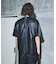 【セットアップ対応】レザー ジップ 半袖Tシャツ