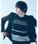 【定番人気】セーターマシーン ボーダー クルーネック ニット Tシャツ