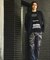 【定番人気】セーターマシーン ボーダー クルーネック ニット Tシャツ