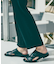 【WRAP SHOES】レザーサイドキャビティ スライド サンダル