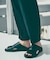 【WRAP SHOES】レザーサイドキャビティ スライド サンダル