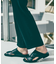 【WRAP SHOES】レザーサイドキャビティ スライド サンダル