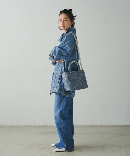 2025SS ラシット 2wayミニトート Denimjacquard デニム russet（ラシット）の「【Denim jacquard】2wayミニトートバッグ