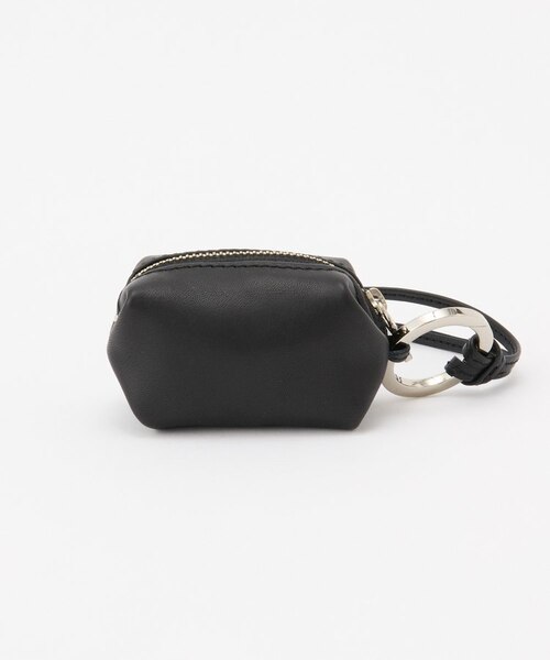 russet ラシット カラビナ付き レザーミニポーチ型チャーム シルバー russet ラシット カラビナ付き レザーミニポーチ型チャーム