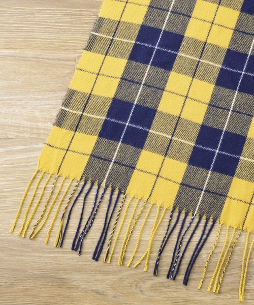 チェックマフラー（イエロー）｜サリュの通販｜&mall（アンドモール