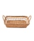 ラタン取っ手付き浅型バスケット