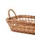 ラタン取っ手付き浅型バスケット