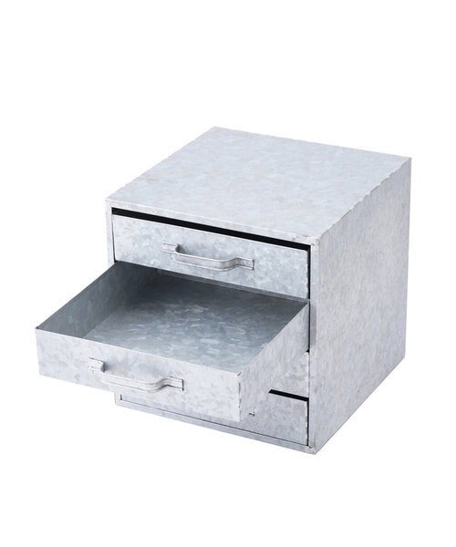 スチール4ドロワーボックス／ジェントルシルバー｜サリュの通販｜&mall