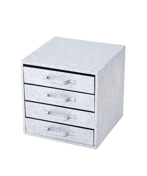 スチール4ドロワーボックス／ジェントルシルバー｜サリュの通販｜&mall