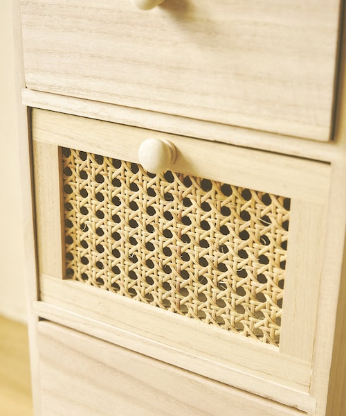 ウッドラタン引き出しラック3段「2セット」 WEB限定ウッドラタン