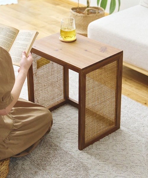 ラタンサイドテーブル：M｜サリュの通販｜&mall（アンドモール）三井