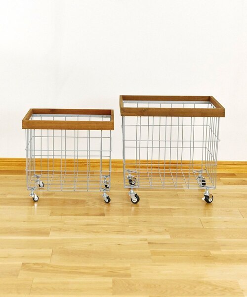 ワイヤーバスケットウッドシェルフ　wood ワイヤーバスケットラック ウッドラック インテリア 玄関 雑誌