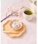 お花の木製プレート：16cm／お茶とお団子