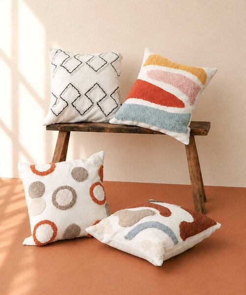 ニュアンスペイントタフトクッションカバー：45×45cm｜サリュの通販