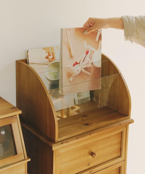 古物☆波ガラス☆小棚☆ WEB限定商品》マルチwayガラスブックラック／natural vintage｜サリュ
