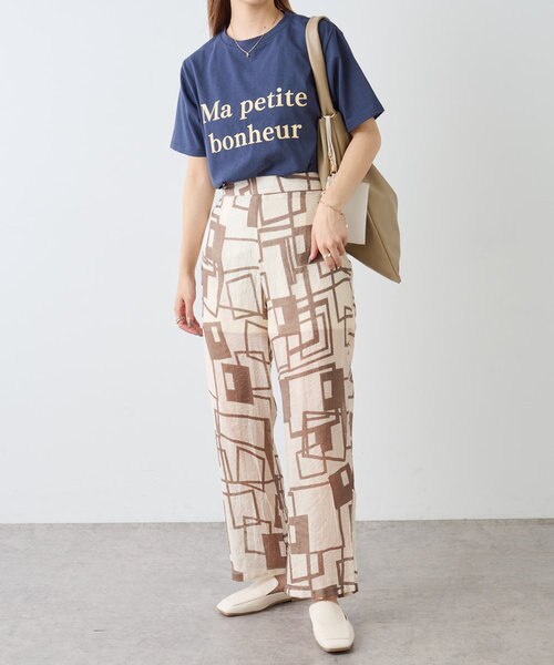 幾何学柄ストレートパンツ / シアー幾何学柄パンツ｜コロニートゥー