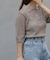 メッシュ編みポロニット