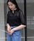 メッシュ編みポロニット