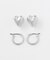 ハート＆ミニマルライン2ペアピアス