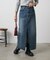 フロントスリットデニムロングスカート