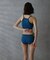 【水着】バイカラースリットタンキニ