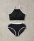 【水着】バイカラースリットタンキニ