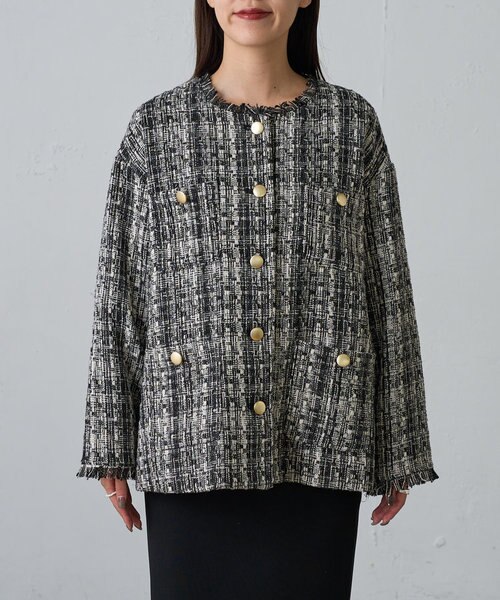 MIXツイードノーカラージャケット｜コロニートゥーワンスリーナインの