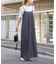 【さらもちニット】ビスコースリブクルー半袖ニット