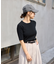 【さらもちニット】ビスコースリブクルー半袖ニット