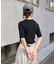 【さらもちニット】ビスコースリブクルー半袖ニット