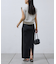 【WEB限定】ワッフルキーネックフレンチスリーブトップス