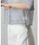 シアー裾ドロストワイドスリーブシャツ