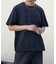 スプレー加工アップリケロゴTシャツ